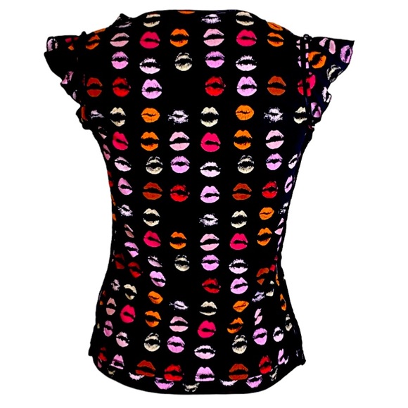 French Connection Cute Lips Shirt Top - Picture 2 of 5